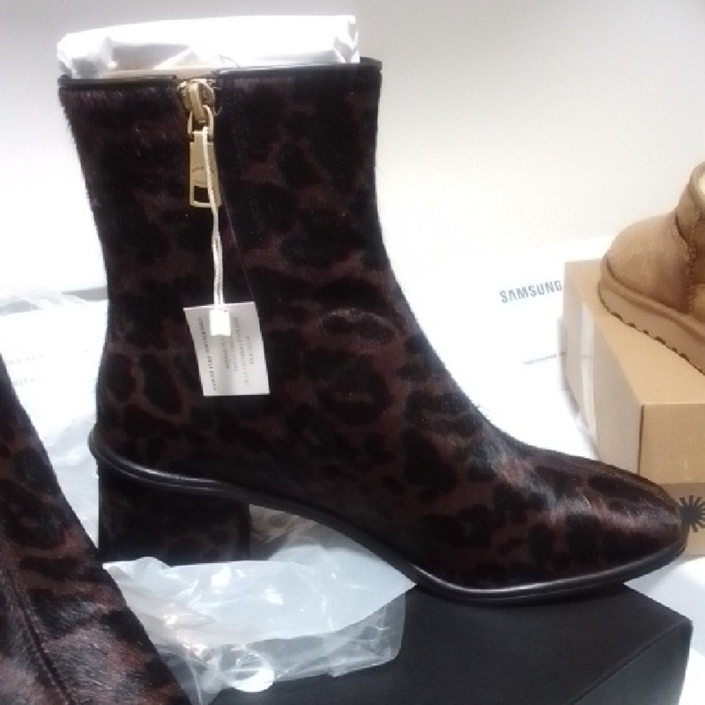 Coach Leopard Print Ankle Boots